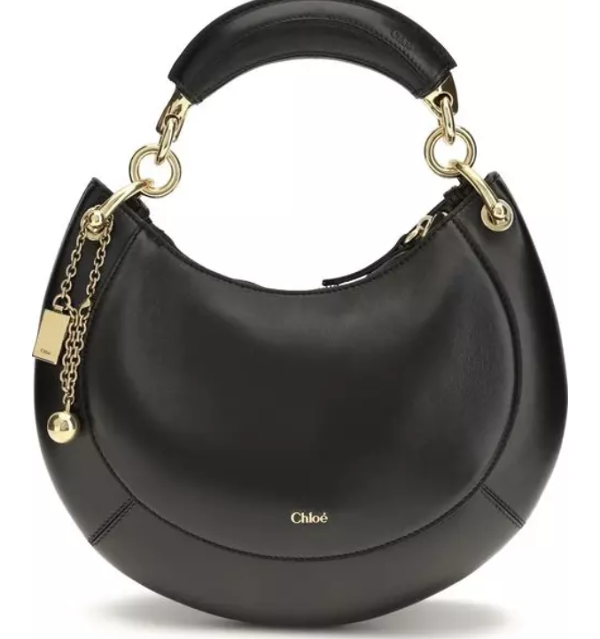 Chloe Schultertasche Bos Taurus aus schwarzem Kalbsleder | Spoil me