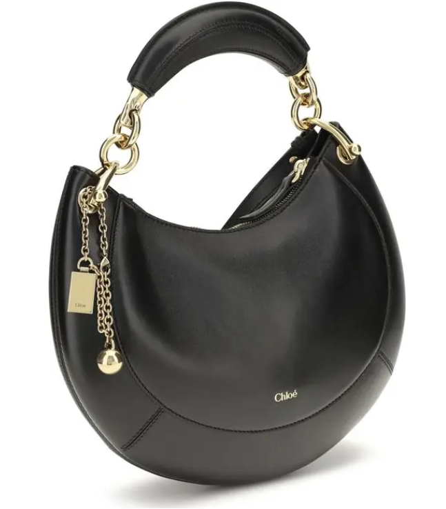 Chloe Schultertasche Bos Taurus aus schwarzem Kalbsleder | Spoil me