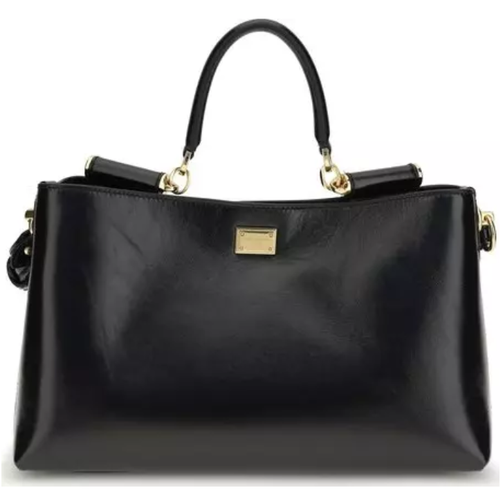 Dolce Gabbana Schultertasche Bos Taurus aus schwarzem Kalbsleder | Spoil me