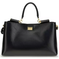 Dolce Gabbana Schultertasche Bos Taurus aus schwarzem Kalbsleder | Spoil me