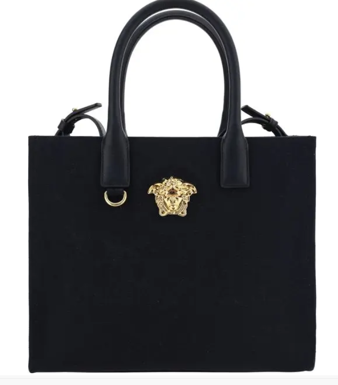Versace - Schwarze Schultertasche aus Baumwolle | Spoil me