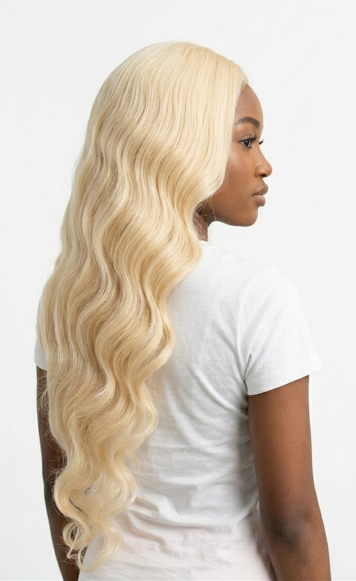 Echthaar Perücke Body Wave brasilianisch blond