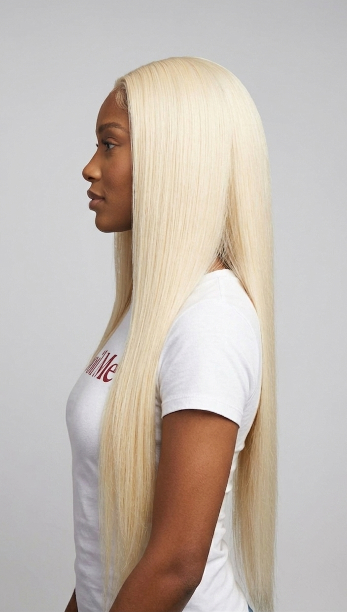 Echthaar Perücke Bone Straight brasilianisch blond