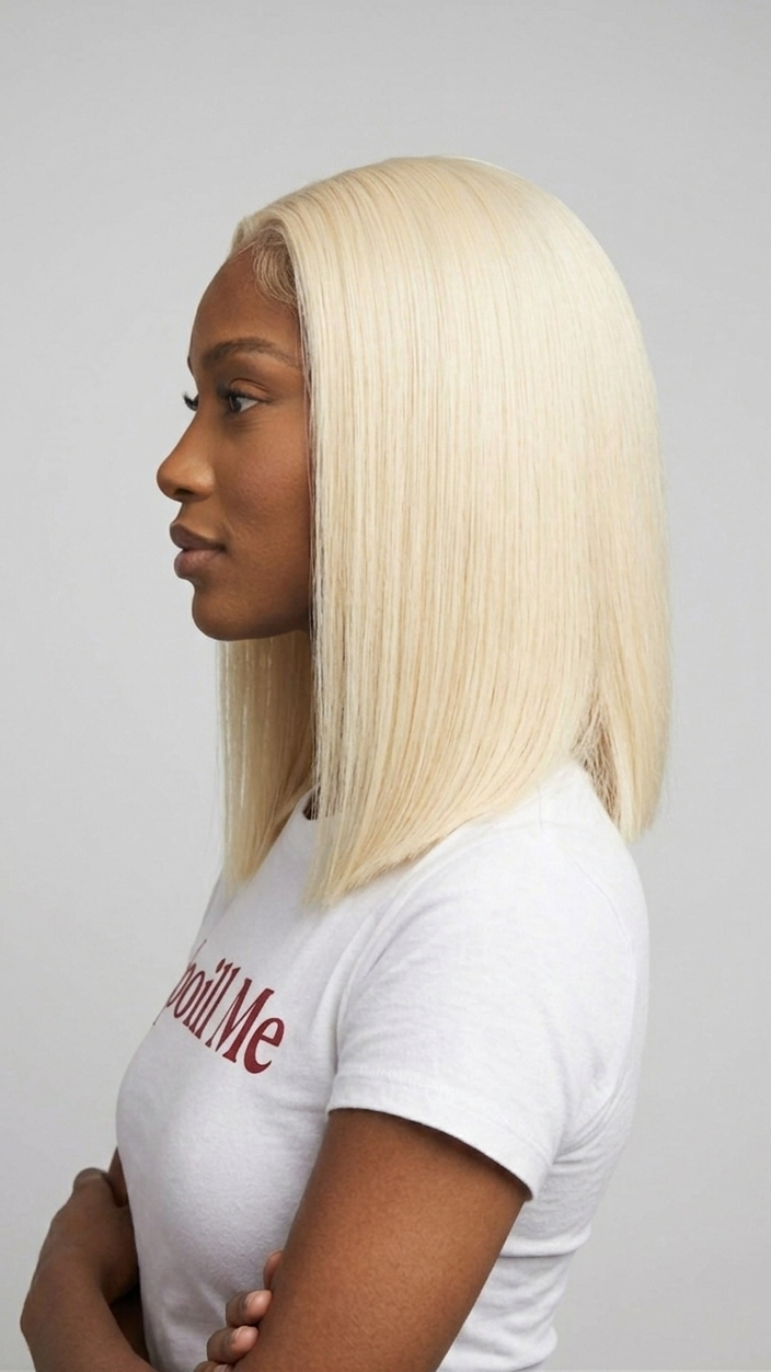 Echthaar Perücke Bone Straight brasilianisch blond